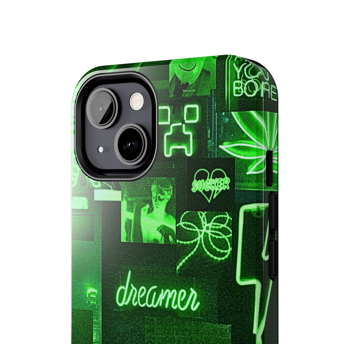 Green Neon Style Tough Phone Case | Aesthetic