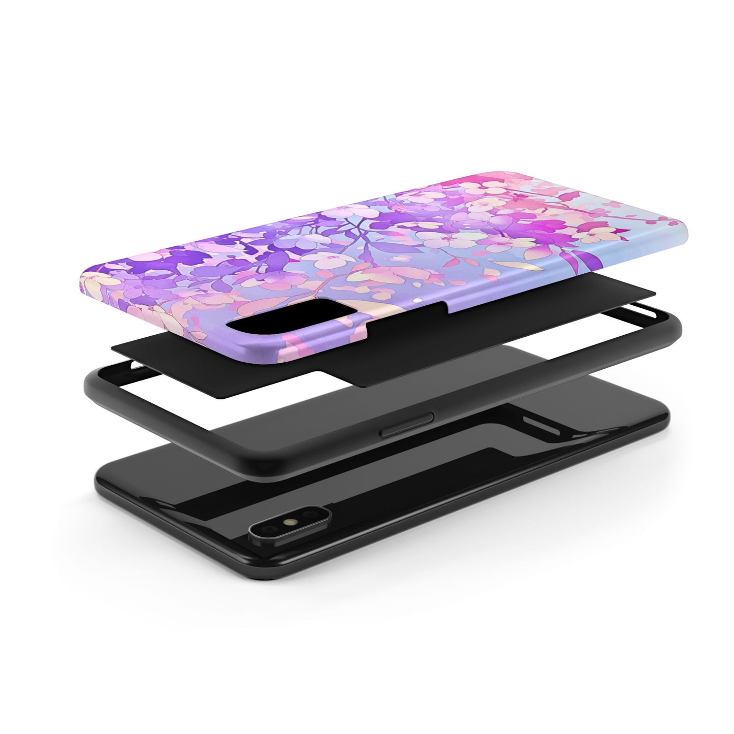 Funda resistente para teléfono con delicados estampados florales en tonos pastel | Estética