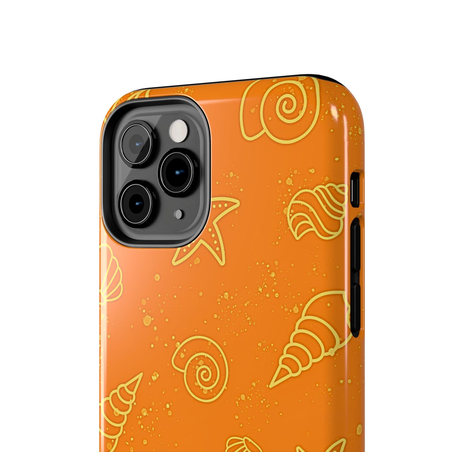 Funda resistente para teléfono con diseño de conchas naranjas | Estética