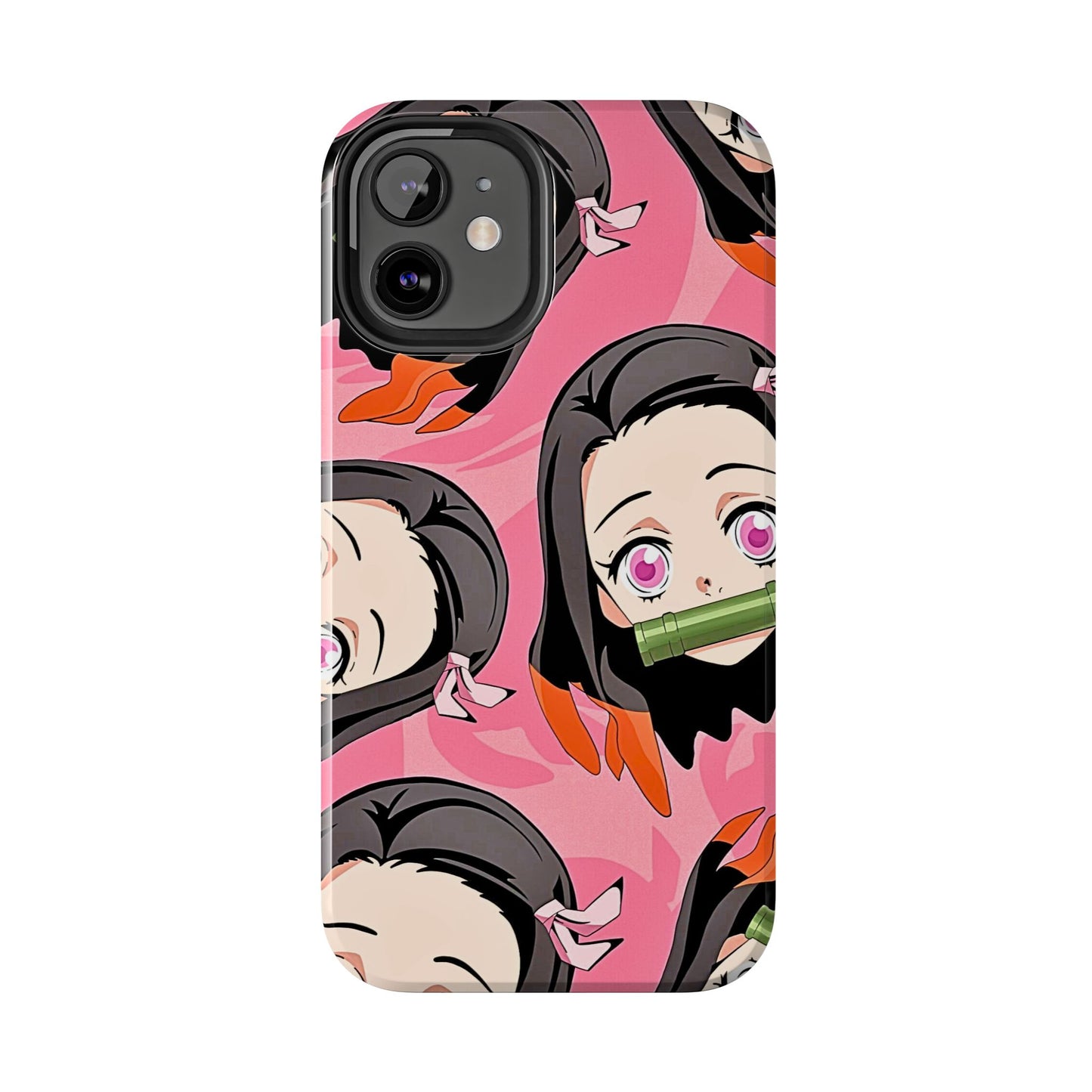 Nezuko Kamado Head Pattern Tough Phone Case | Anime - Demon Slayer