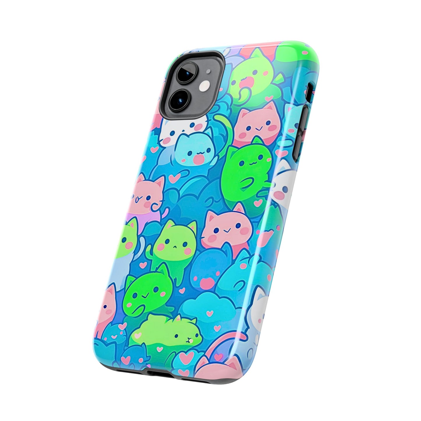 Cute Colorful Cats Pattern Style Tough Phone Case | Animals