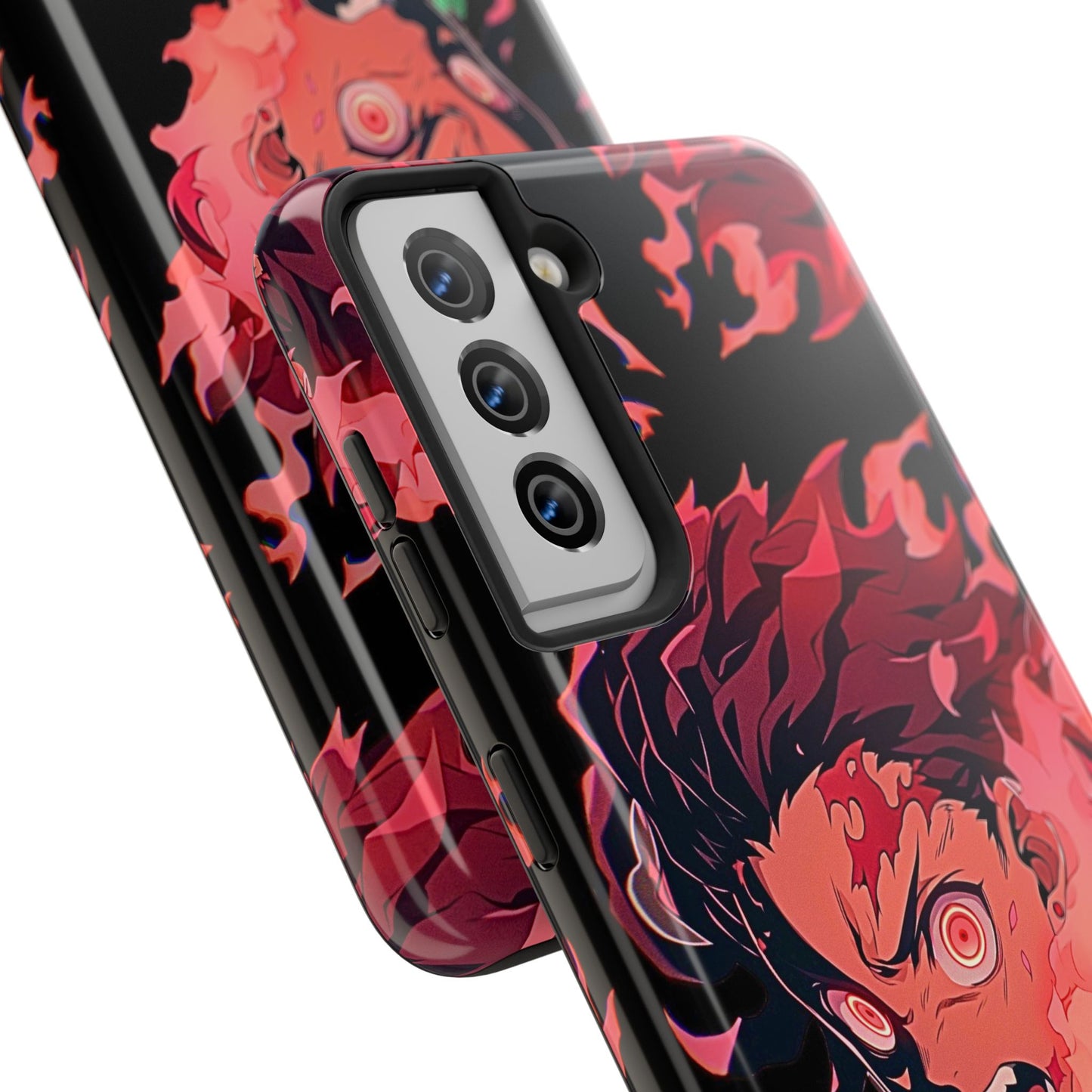Tanjiro Kamado Flamed Style Black Tough Phone Case | Anime - Demon Slayer