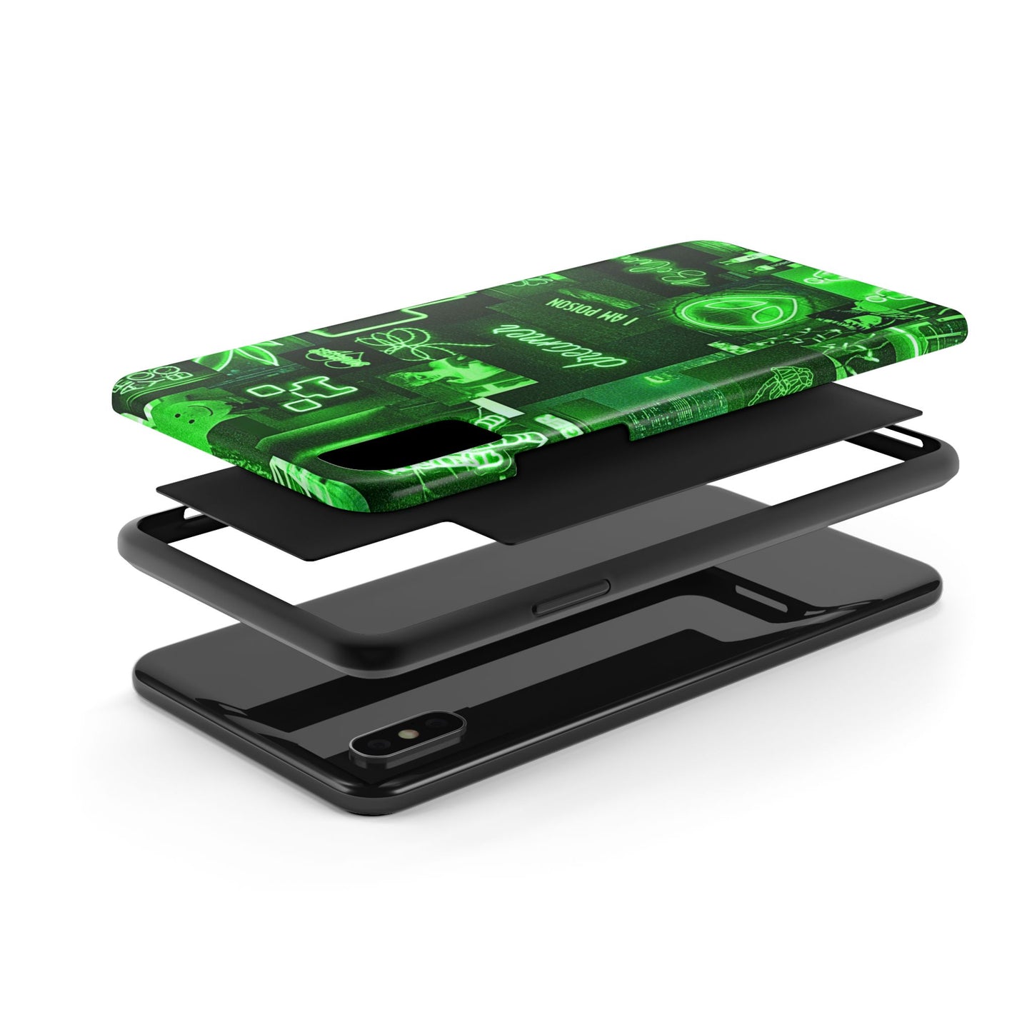 Green Neon Style Tough Phone Case | Aesthetic