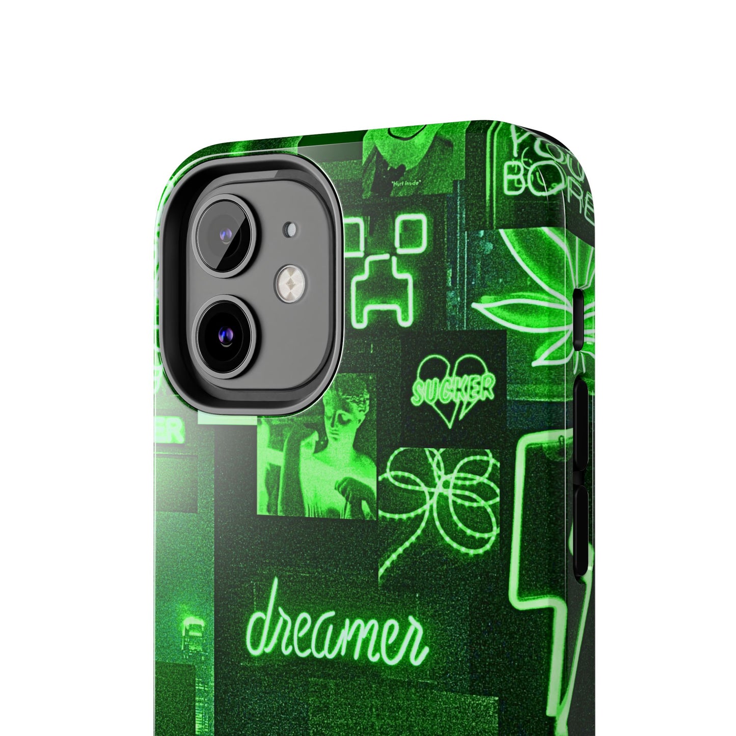 Green Neon Style Tough Phone Case | Aesthetic