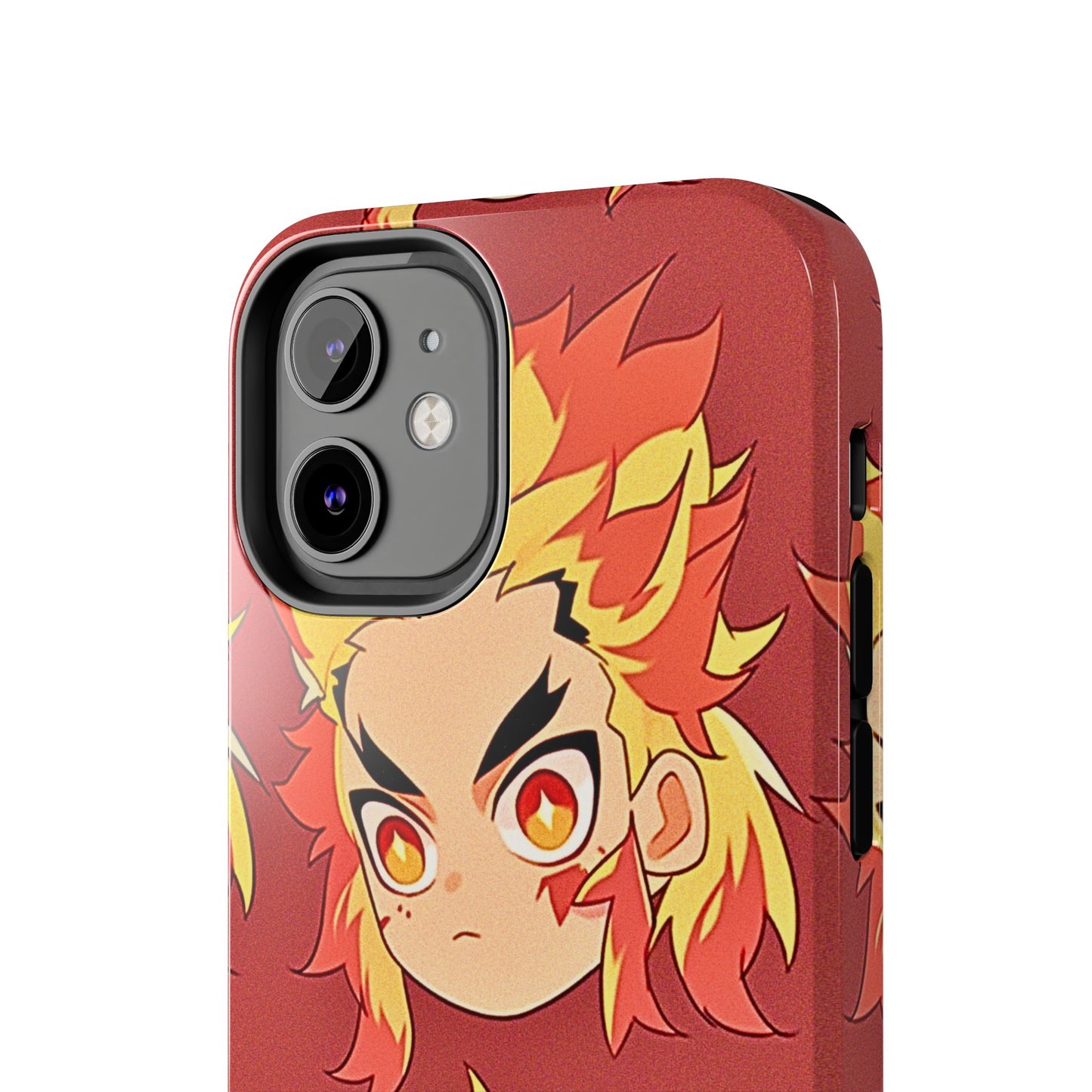 Rengoku Head Pattern Dark Orange Tough Phone Case | Anime - Demon Slayer