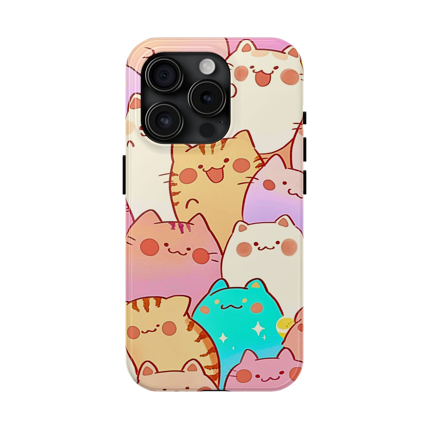 Kawaii Chubby Adorable Cats Tough Phone Case | Animals