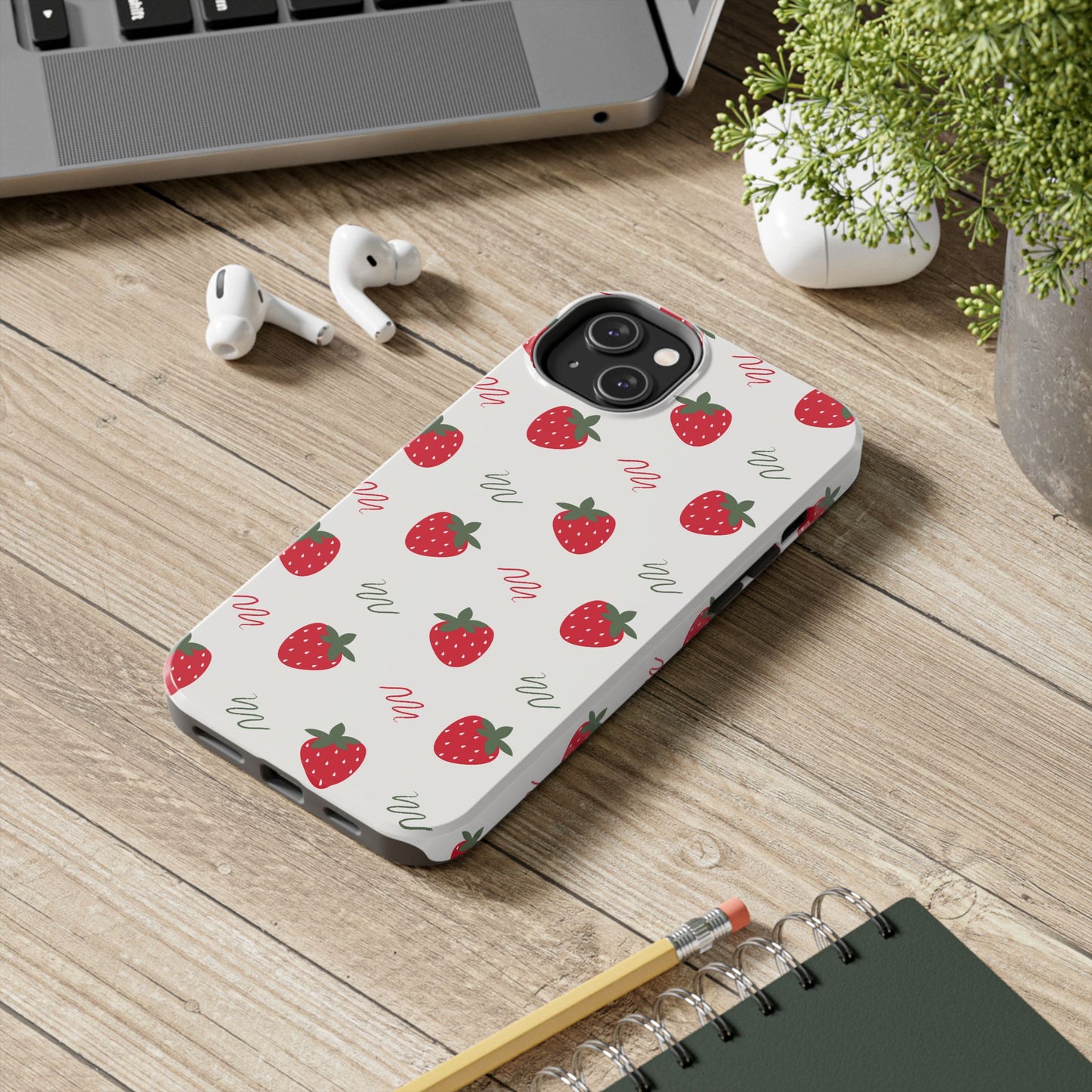 Strawberry Doodle Delight Tough Phone Case | Food