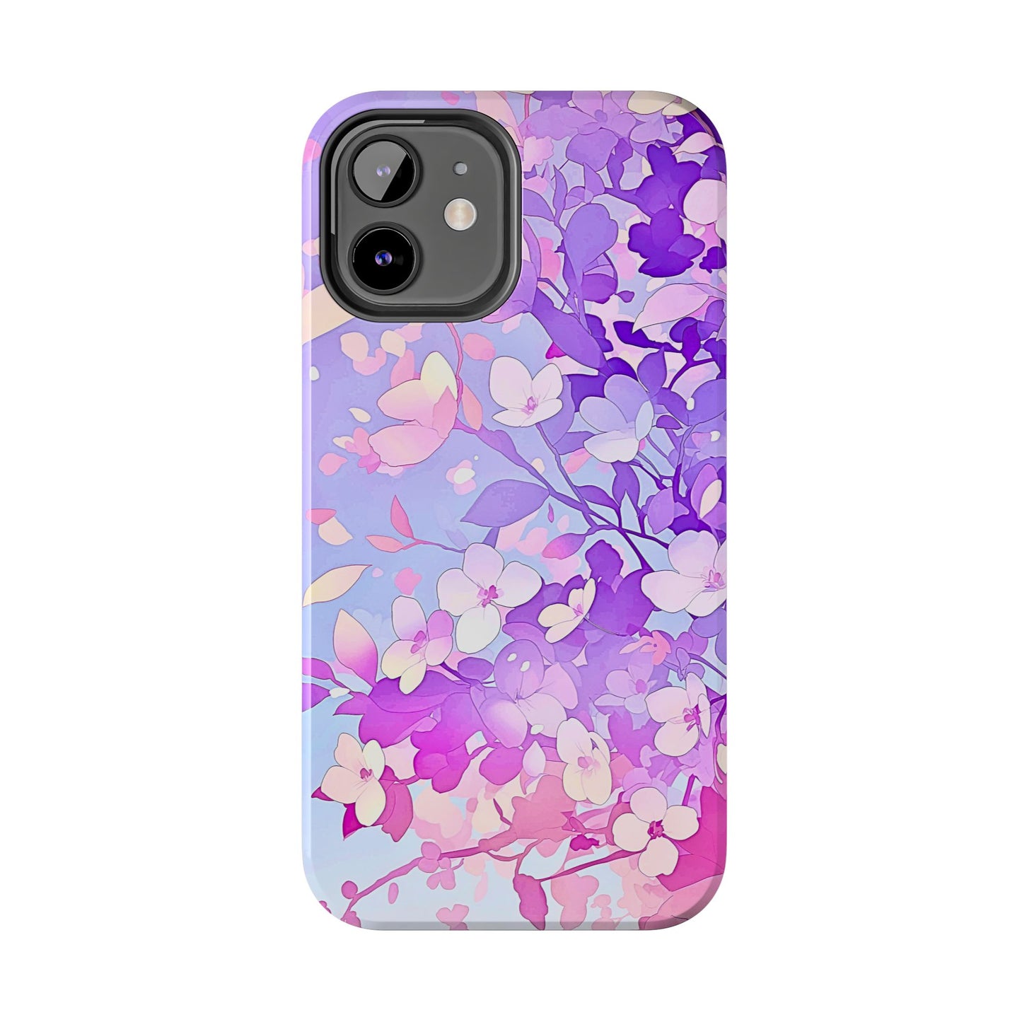 Funda resistente para teléfono con delicados estampados florales en tonos pastel | Estética