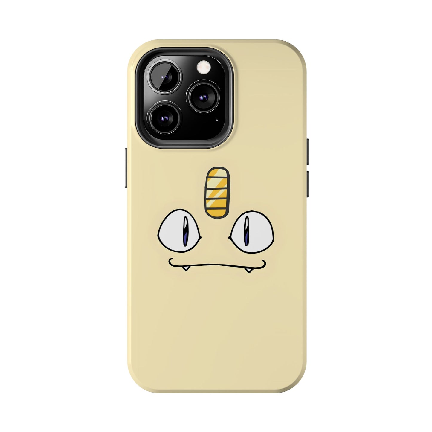 Cat Minimal Gold Coin Face Tough Phone Case | Anime