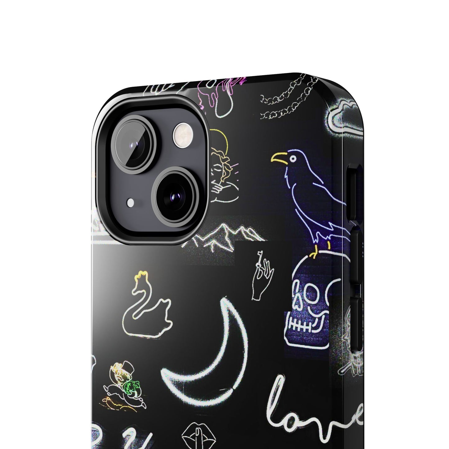 Funda resistente para teléfono estilo neón blanco | Estética