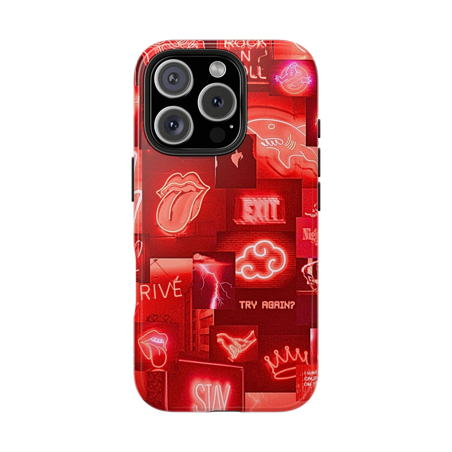 Red Neon Style Tough Phone Case | Aesthetic