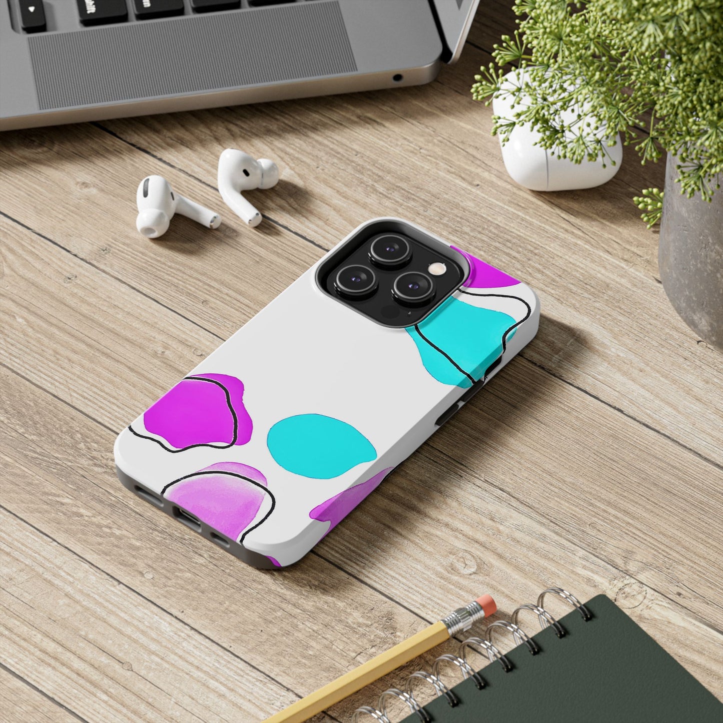 Abstract Shapes Preppy Pastel Style (Version 2) Tough Phone Case | Aesthetic