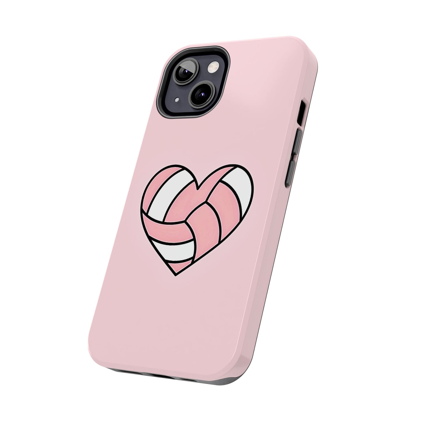 Pink Volleyball Heart Tough Phone Case | Aesthetic