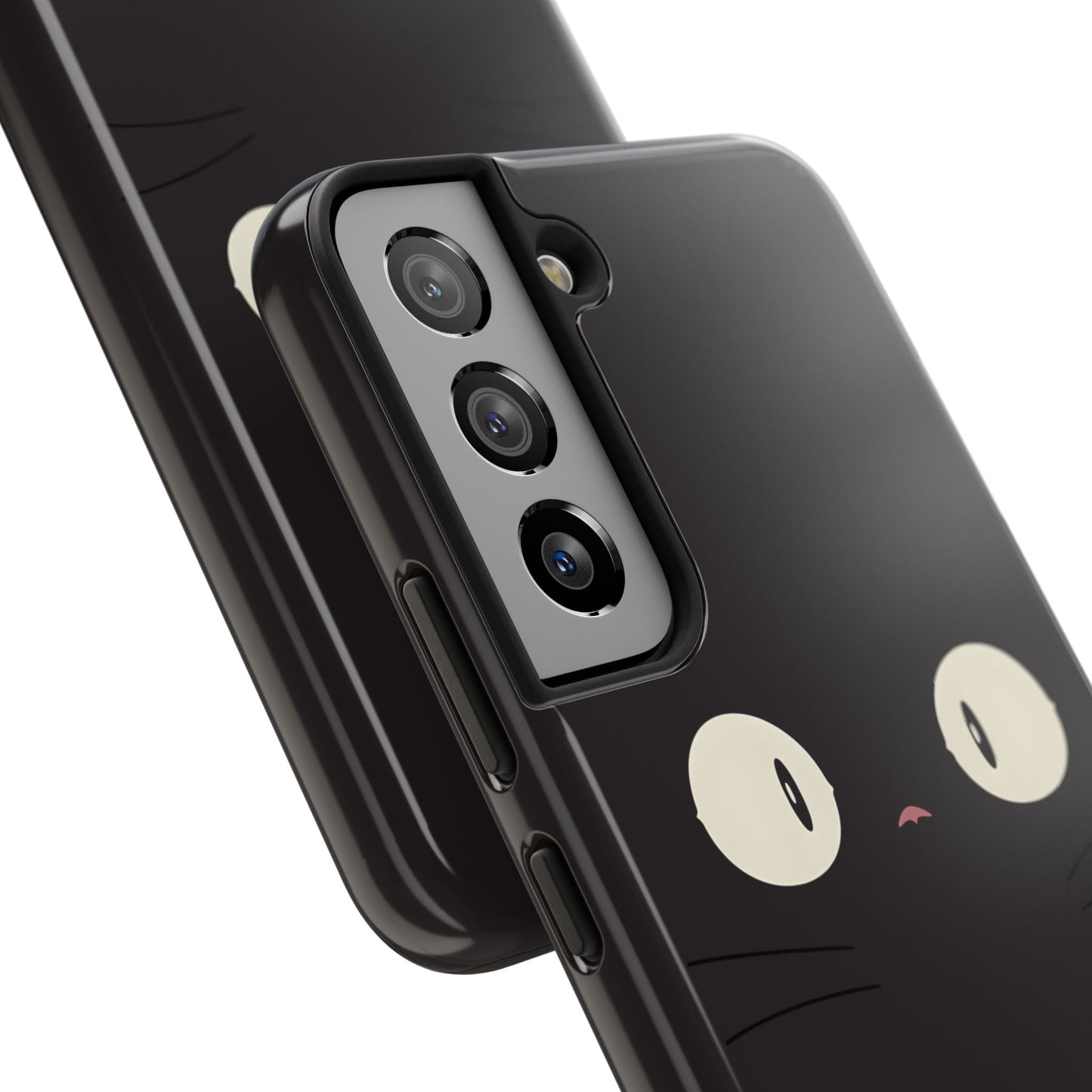 Adorable Black Cat Face and Eyes Minimal Tough Phone Case | Animals