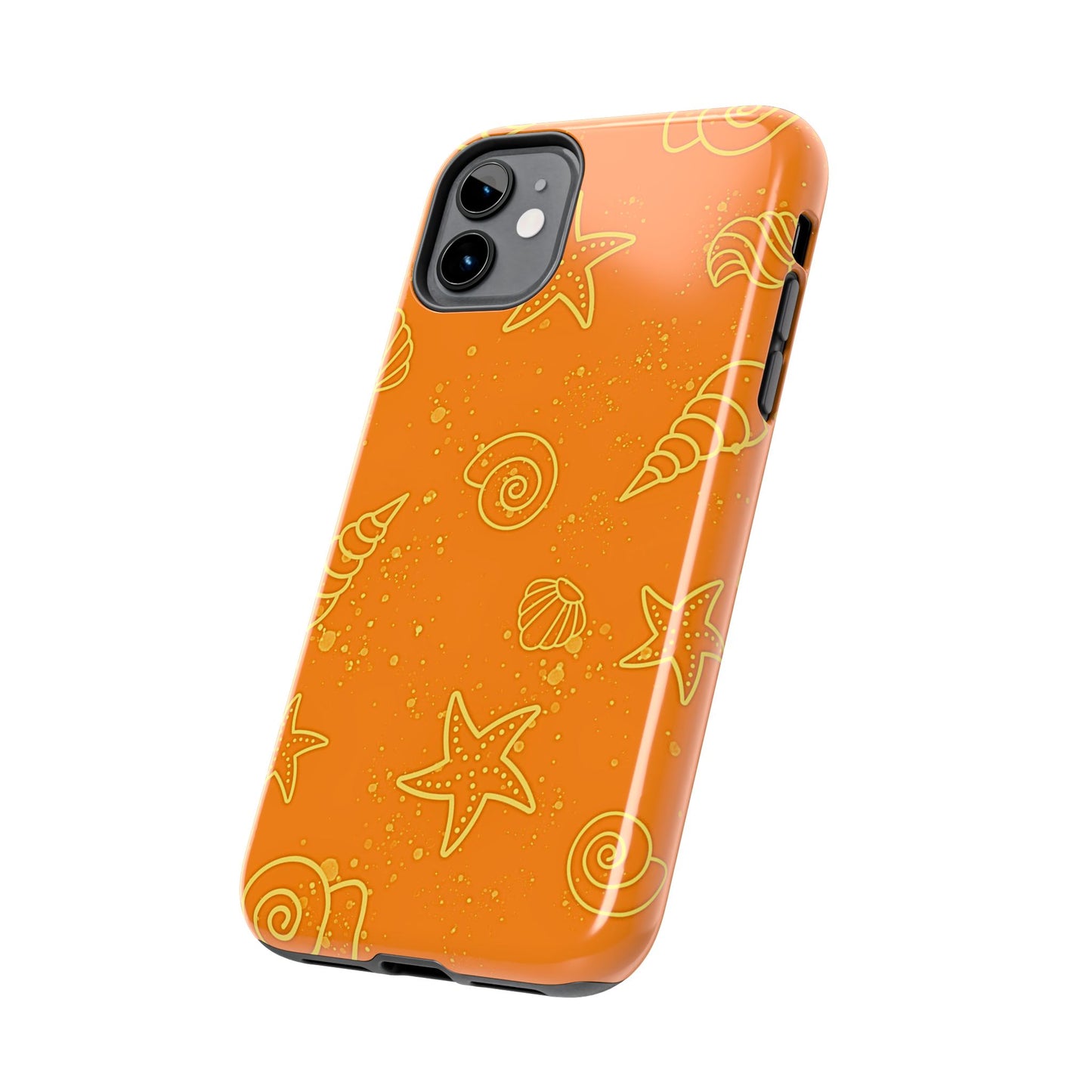 Funda resistente para teléfono con diseño de conchas naranjas | Estética