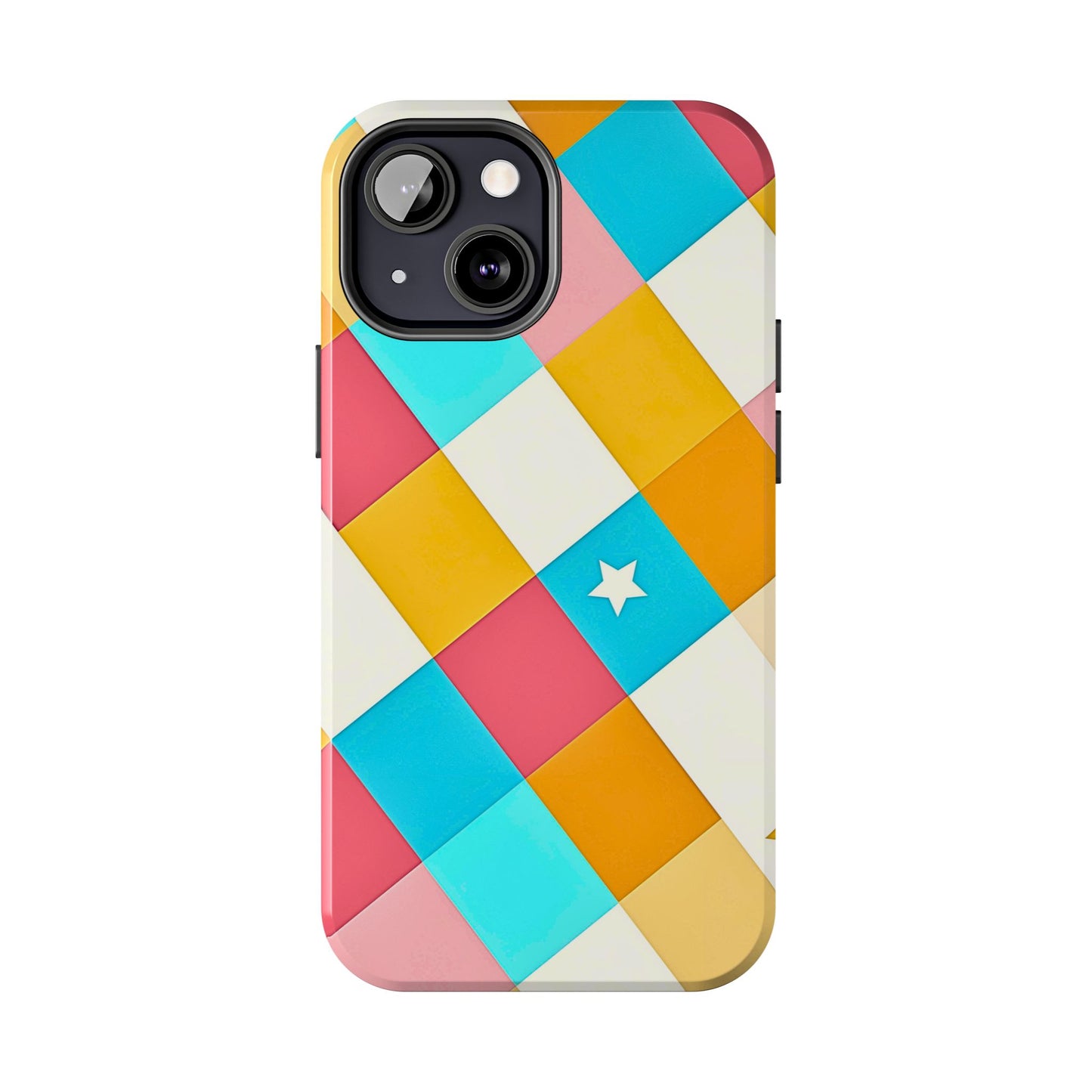 Vibrant Preppy Checkered Tough Phone Case | Aesthetic