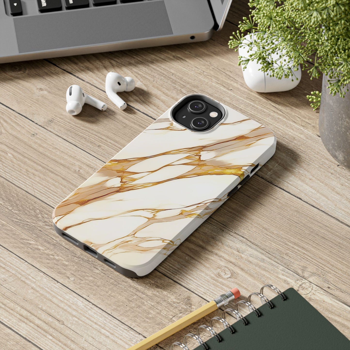 Luxury Marble Gold Vein Texture Pattern Style Tough Phone Case/Cover | Aesthetic