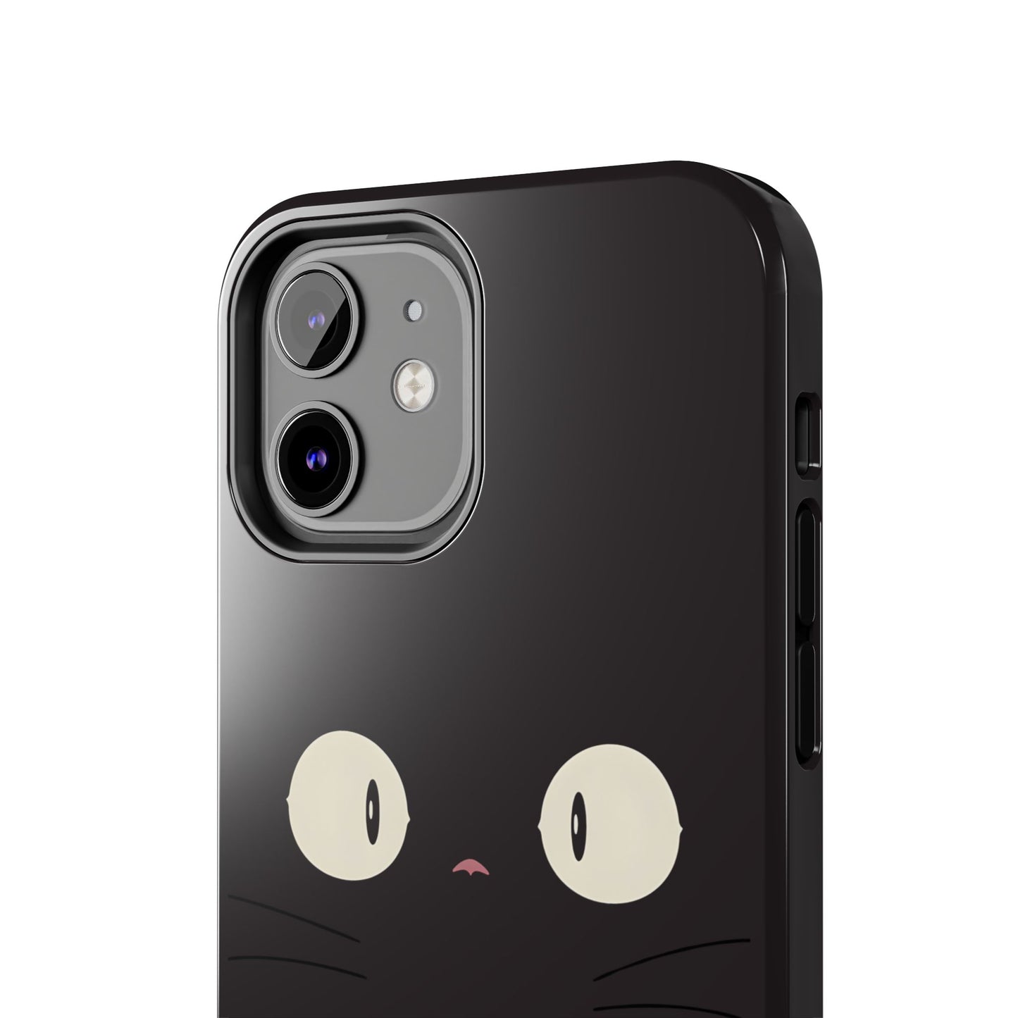 Adorable Black Cat Face and Eyes Minimal Tough Phone Case | Animals