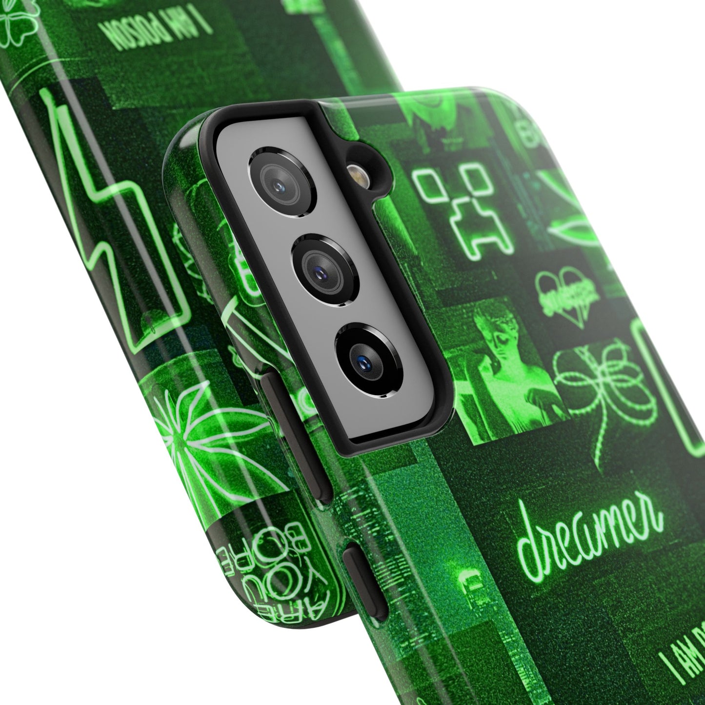 Green Neon Style Tough Phone Case | Aesthetic