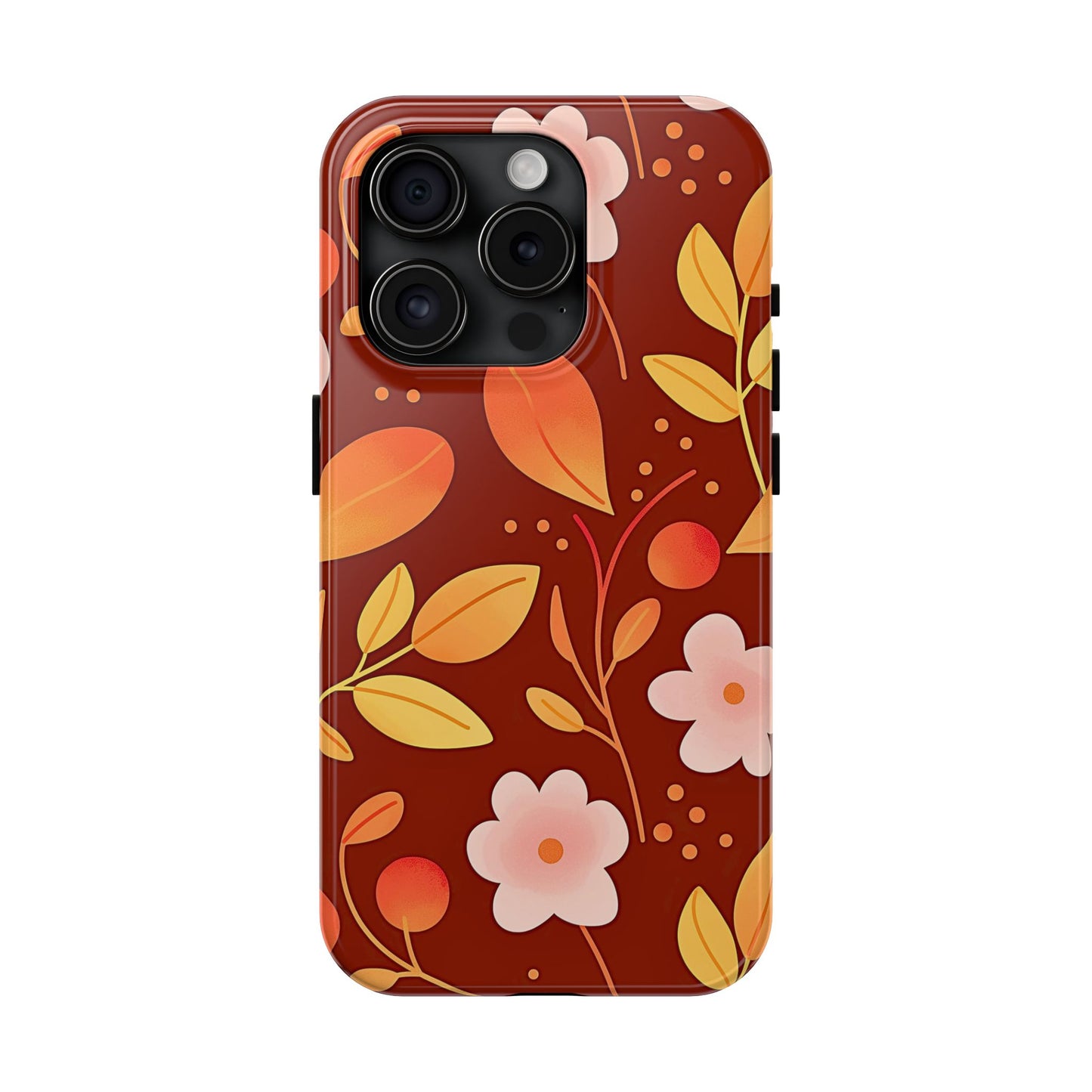 Autumn Fall Leaf Pattern Tough Phone Case | Aesthetic