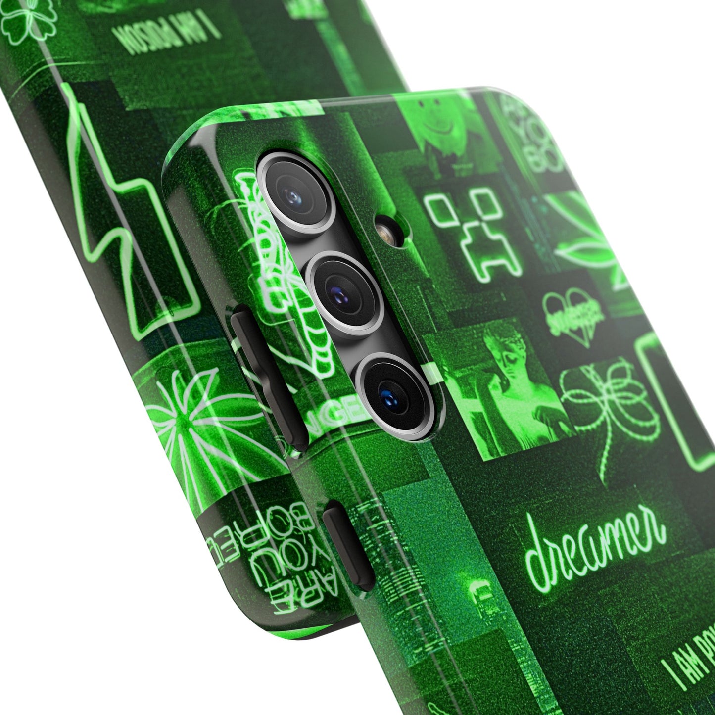 Green Neon Style Tough Phone Case | Aesthetic