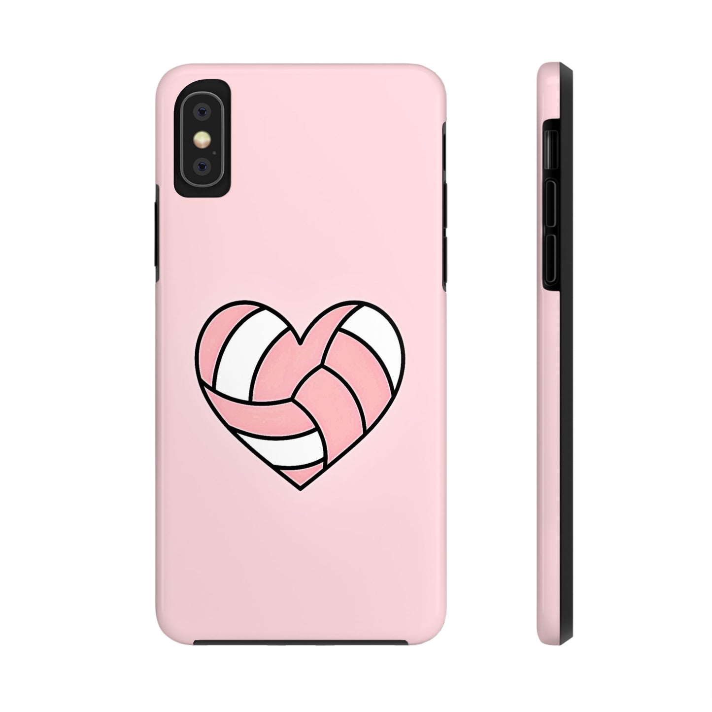 Pink Volleyball Heart Tough Phone Case | Aesthetic