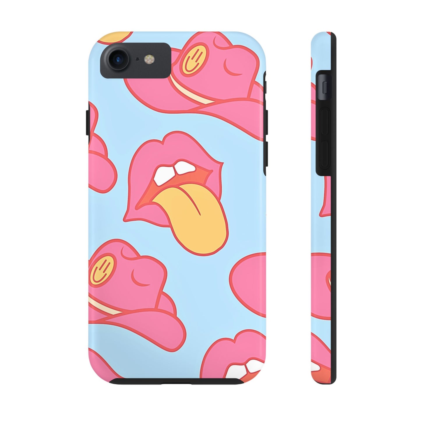 Preppy Cowboy Hat & Hot Lips Pattern (Version 1) Tough Phone Case | Aesthetic