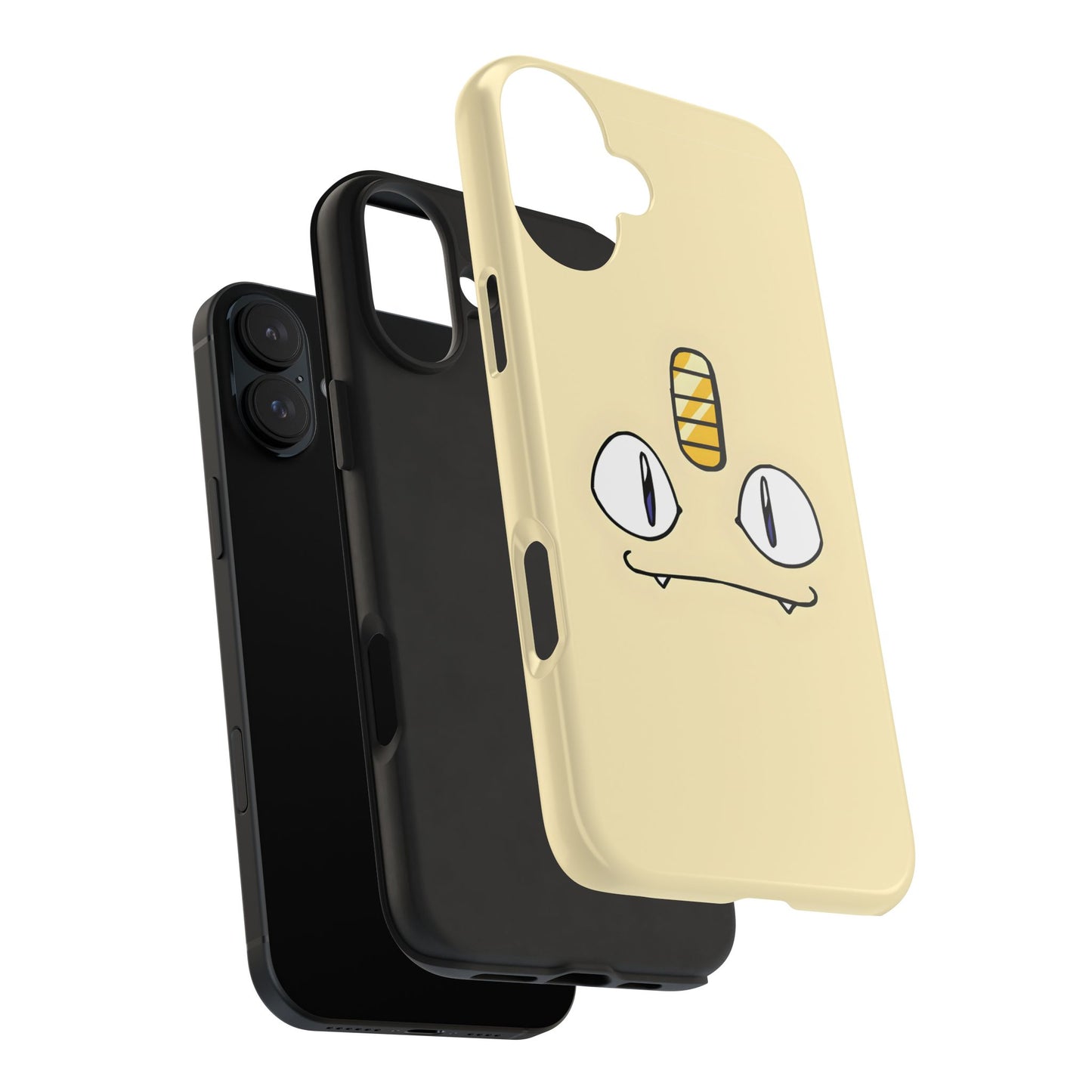Cat Minimal Gold Coin Face Tough Phone Case | Anime