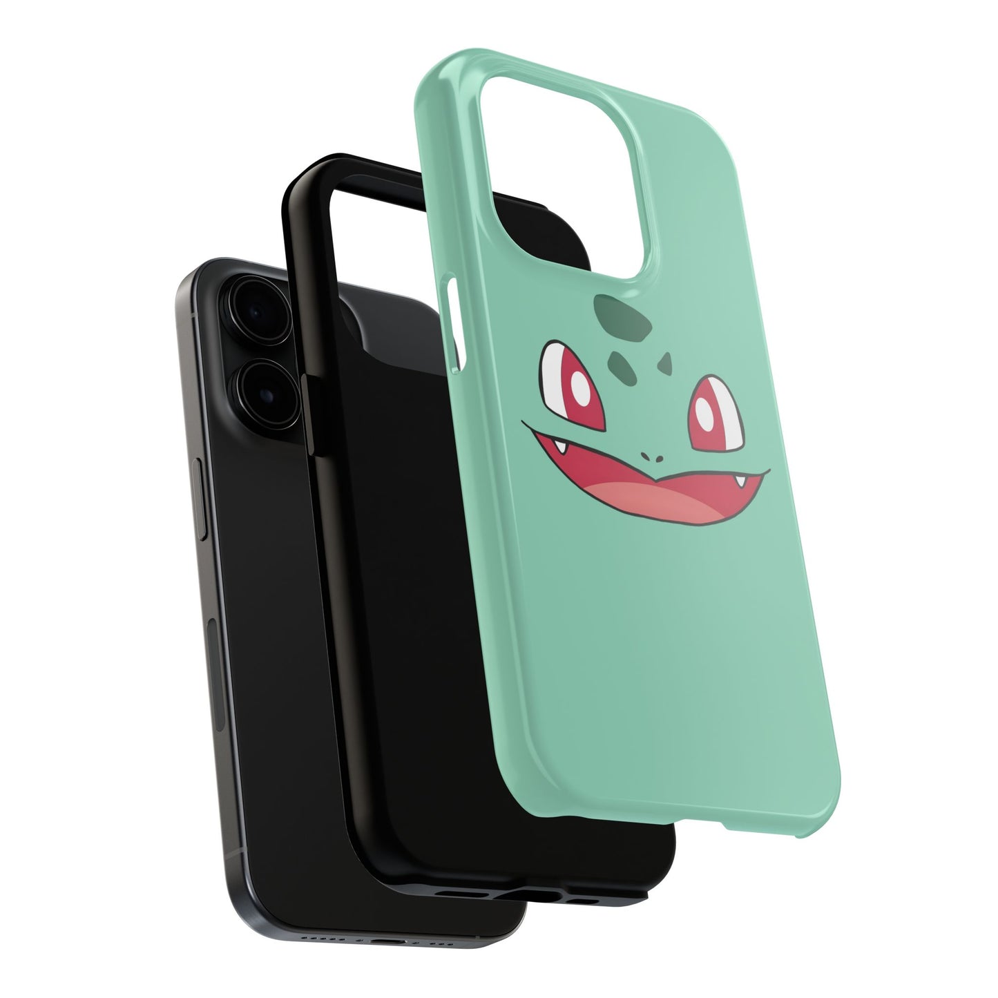 Green Leaf Dino Smile Red Eyes Cute Creature Tough Phone Case | Anime