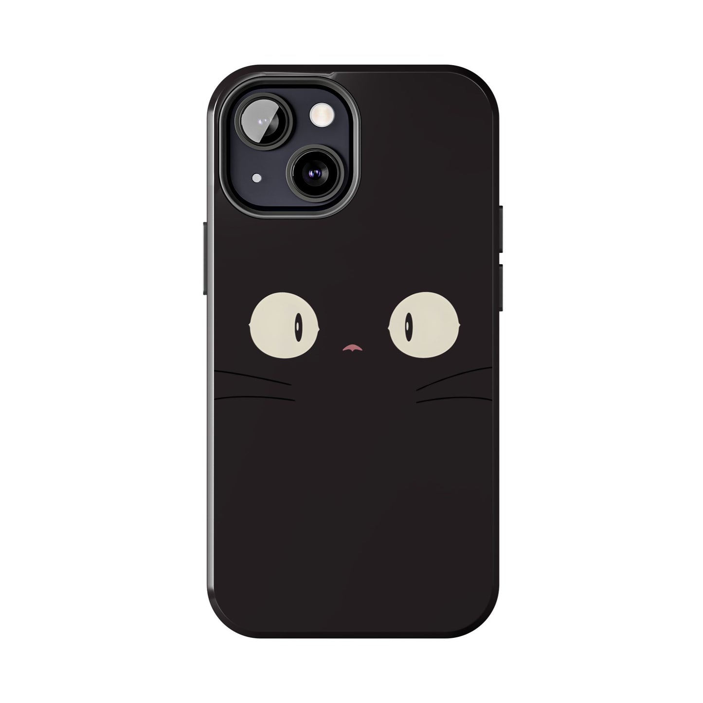 Adorable Black Cat Face and Eyes Minimal Tough Phone Case | Animals