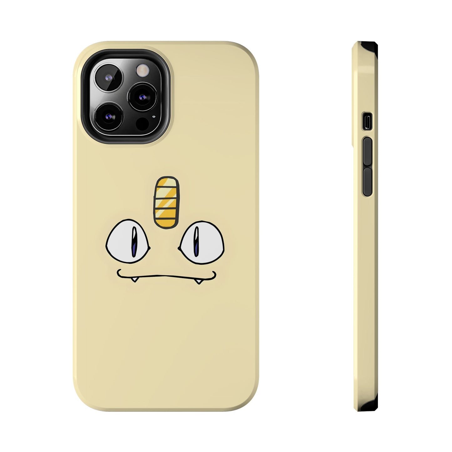 Cat Minimal Gold Coin Face Tough Phone Case | Anime