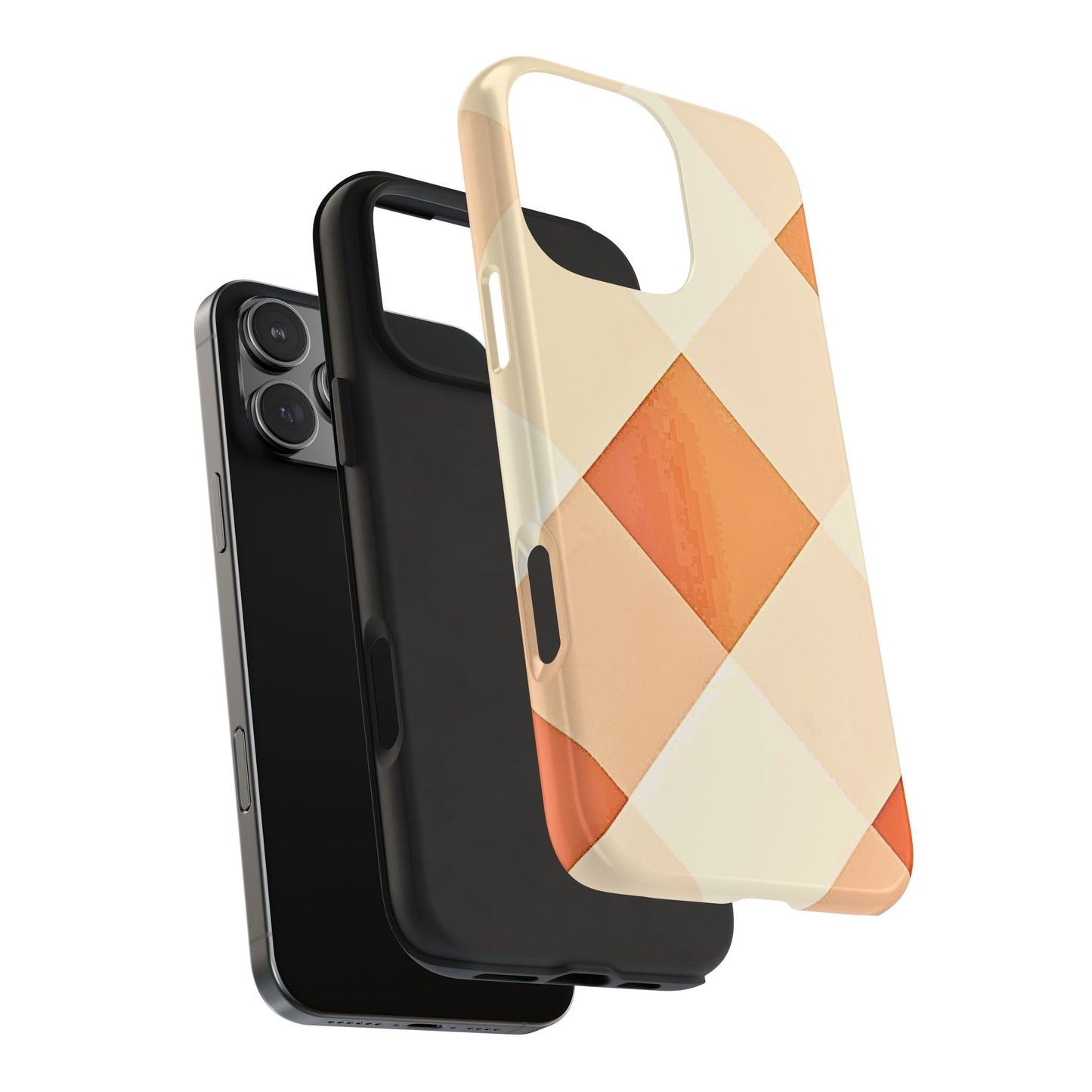 Pastel Minimalist Two-Tone Checkerboard Tough Phone Case | Aesthetic