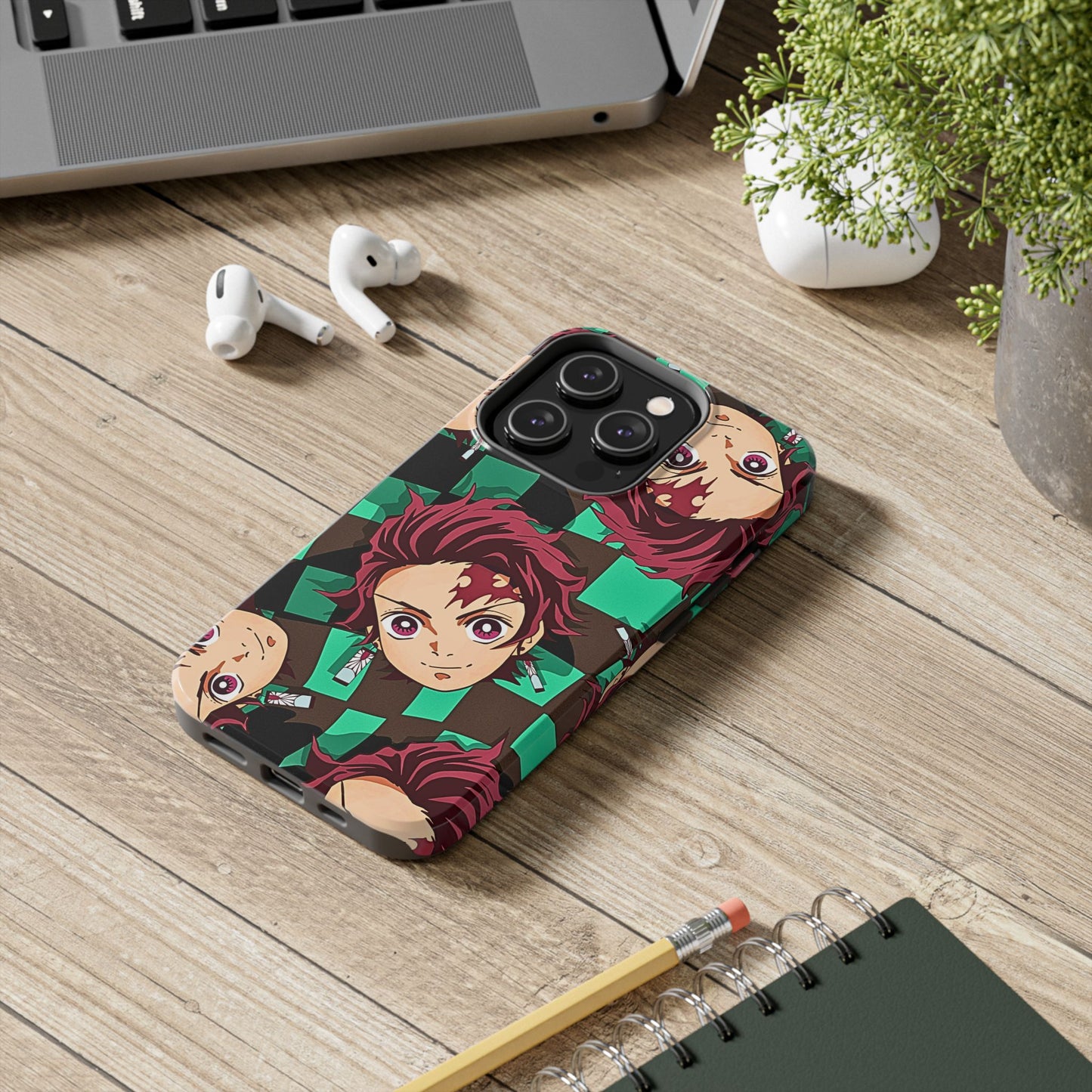 Tanjiro Kamado Head Pattern Tough Phone Case | Anime - Demon Slayer