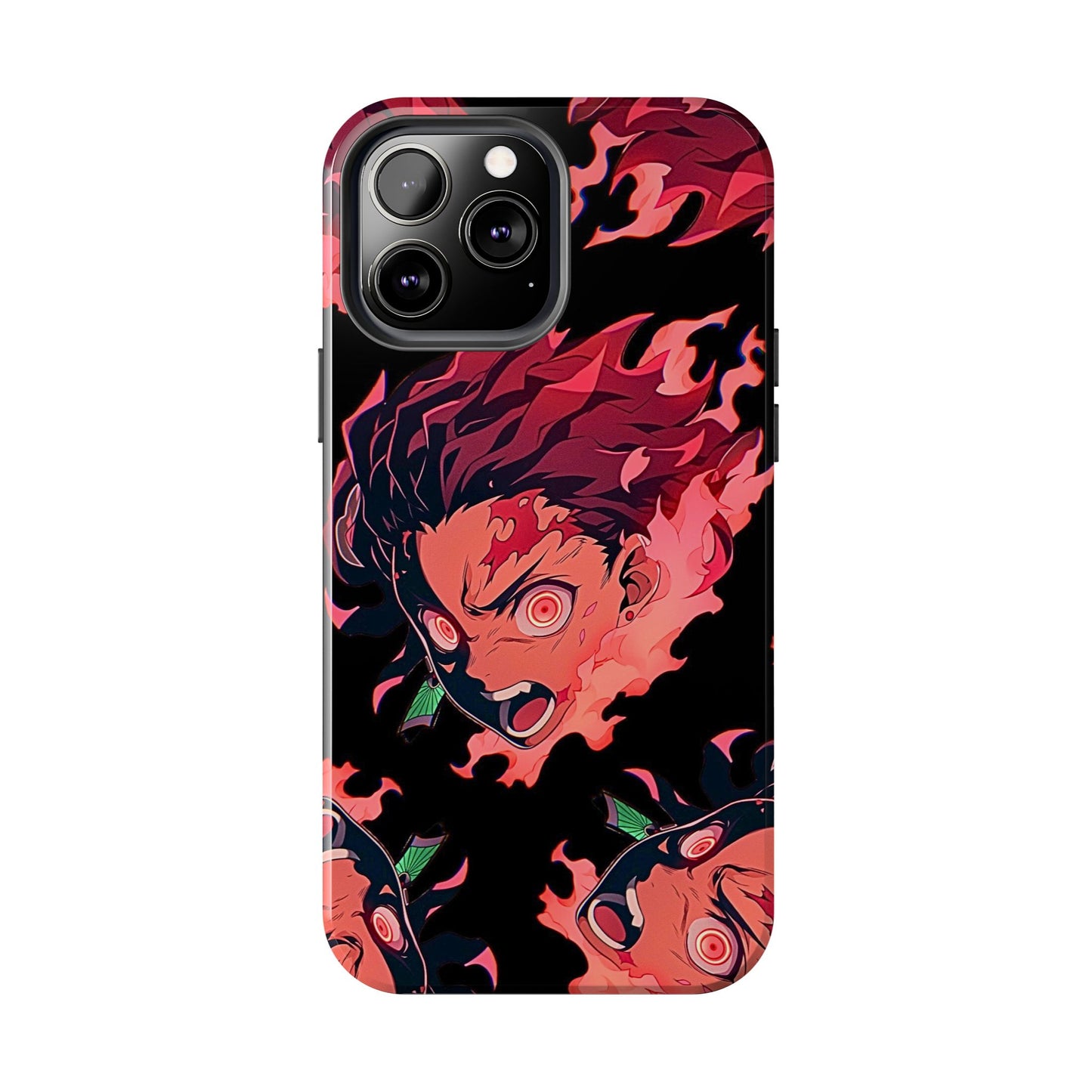 Tanjiro Kamado Flamed Style Black Tough Phone Case | Anime - Demon Slayer