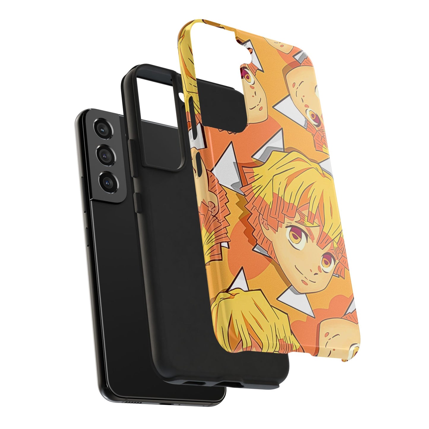 Zenitsu Agatsuma Haori Head Pattern Tough Phone Case | Anime - Demon Slayer
