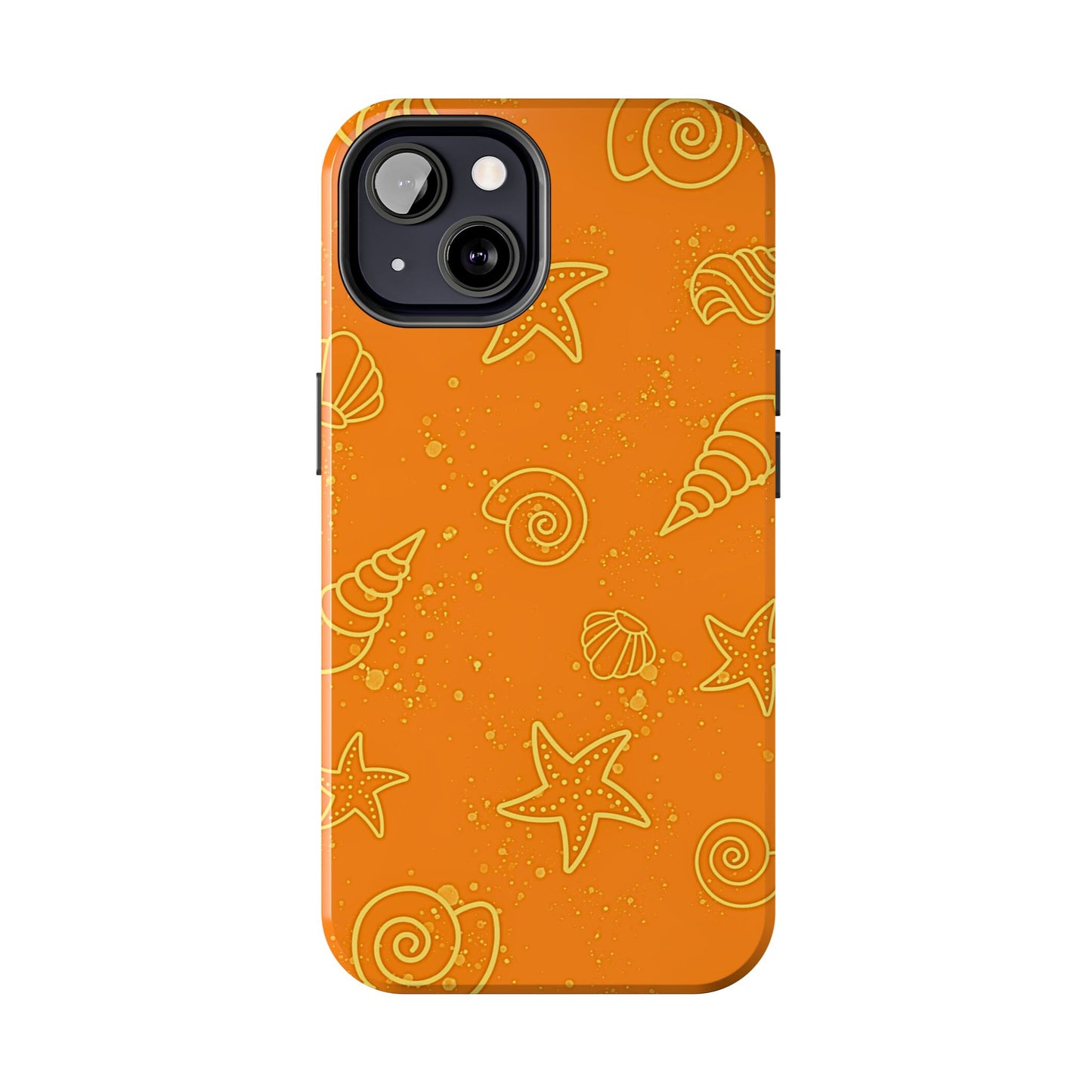 Funda resistente para teléfono con diseño de conchas naranjas | Estética