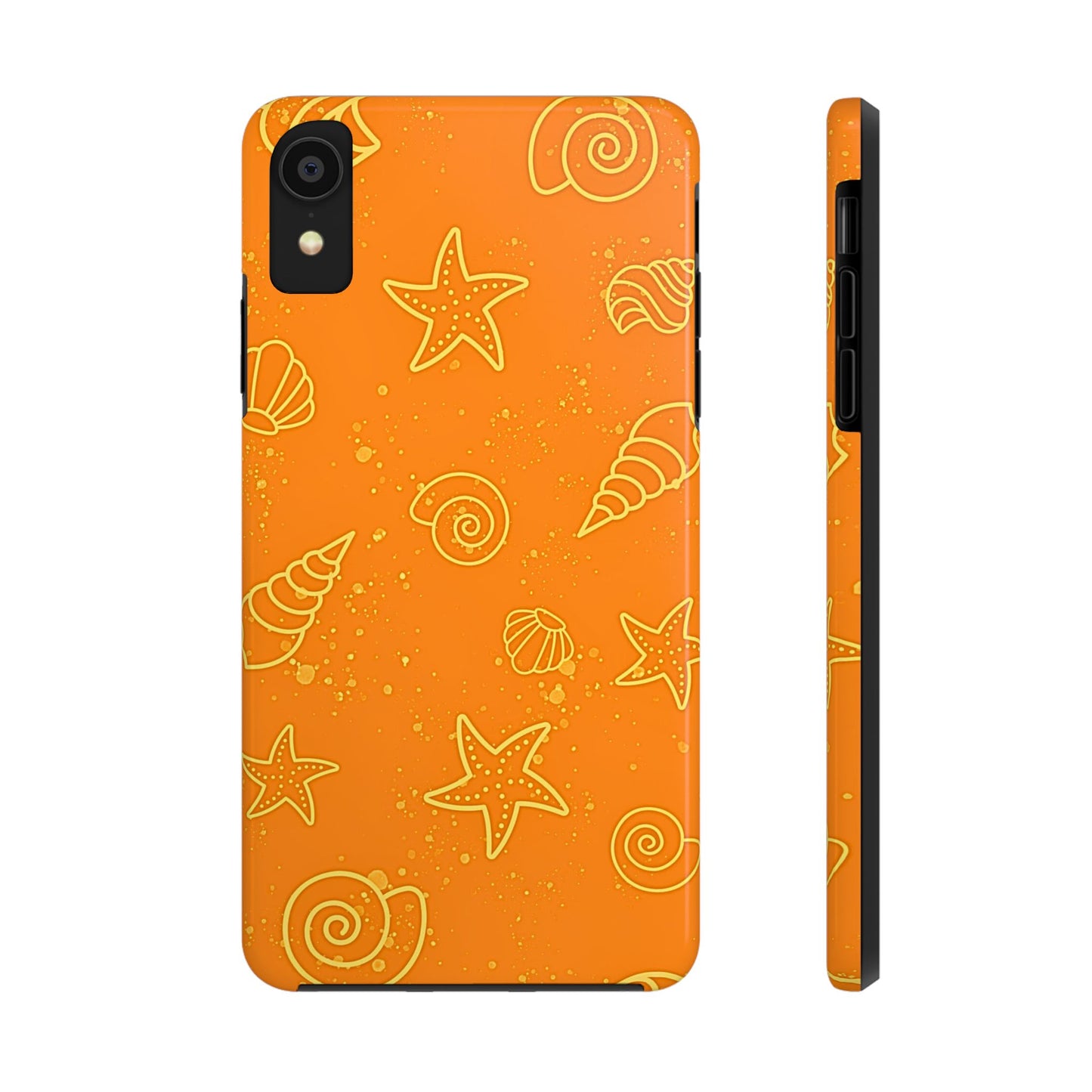 Funda resistente para teléfono con diseño de conchas naranjas | Estética
