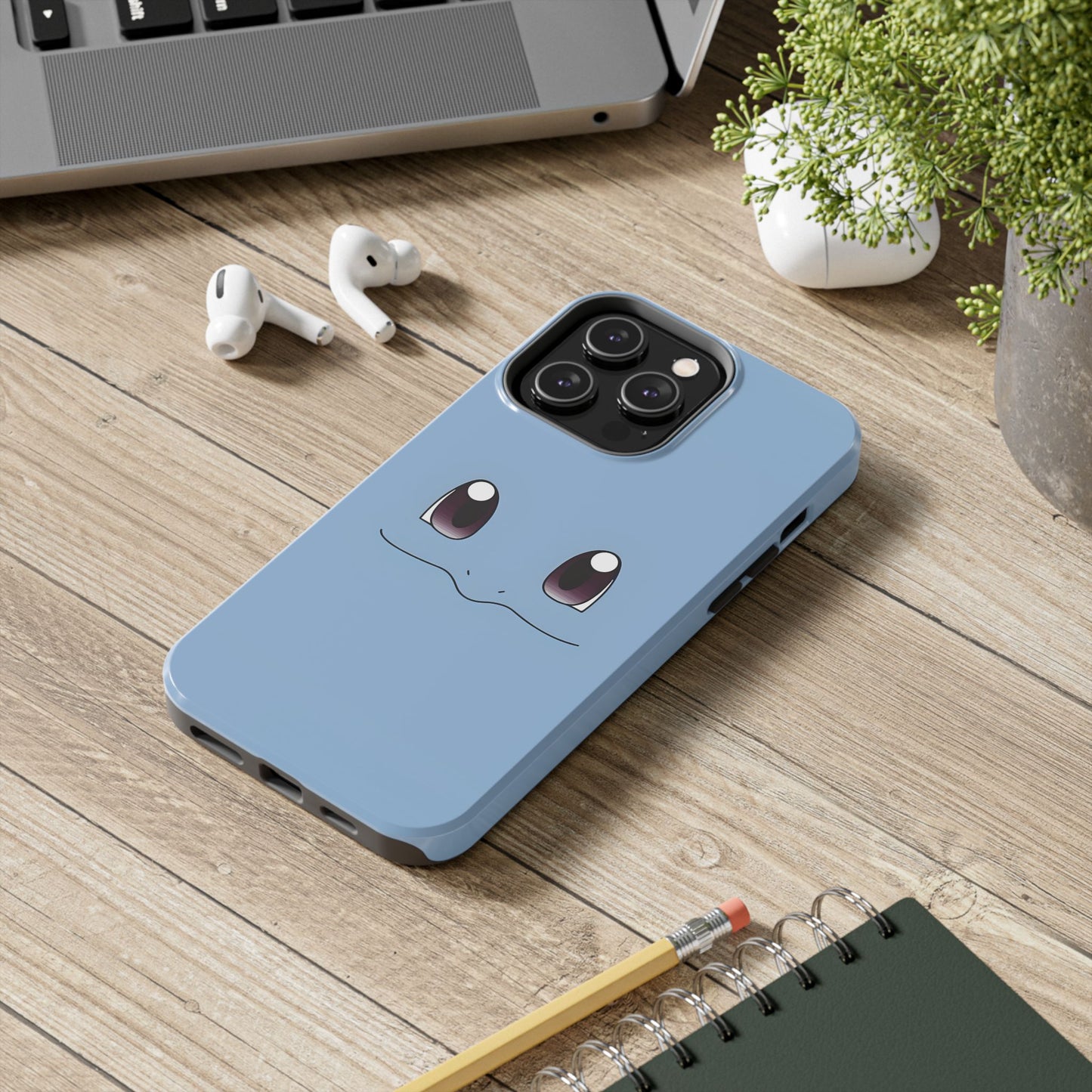 Blue Turtle Simple Blue Smile Tough Phone Case | Anime
