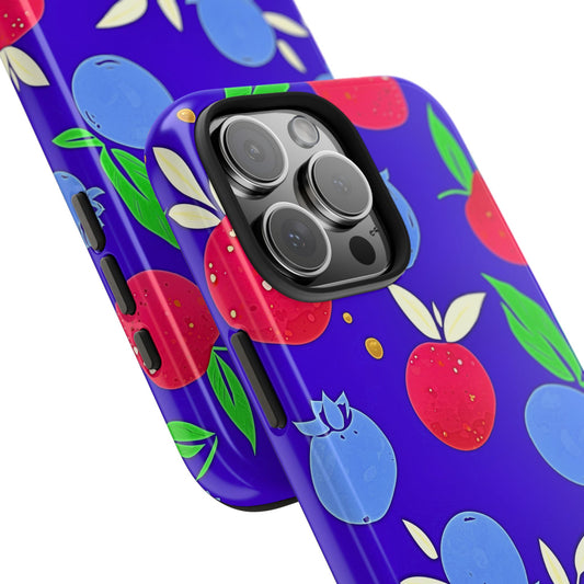 Blueberry & Strawberry Cute Pattern Style Tough Phone Case | Aesthetic
