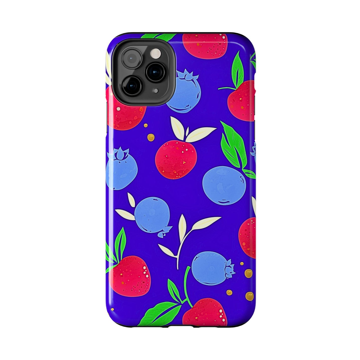 Funda resistente para teléfono con diseño de arándanos y fresas | Estética