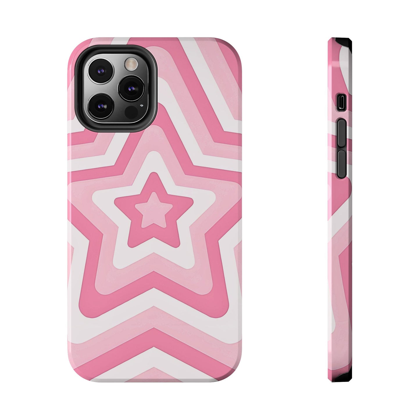 Pink Preppy Star Pattern Style Tough Phone Case | Aesthetic