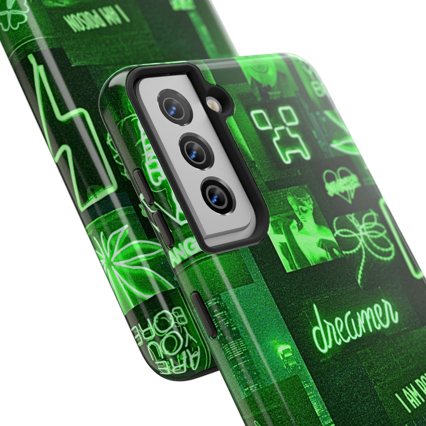 Green Neon Style Tough Phone Case | Aesthetic