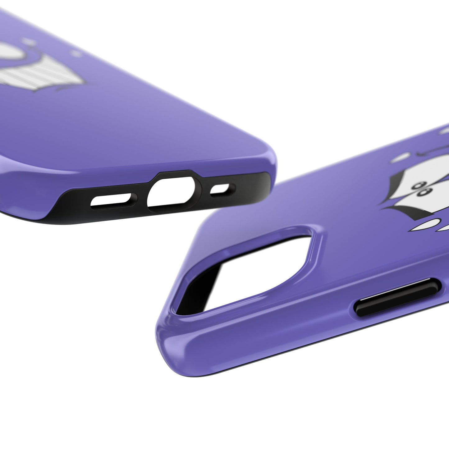 Awkward Nervous Cartoon Face Purple Background Tough Phone Case | Funny