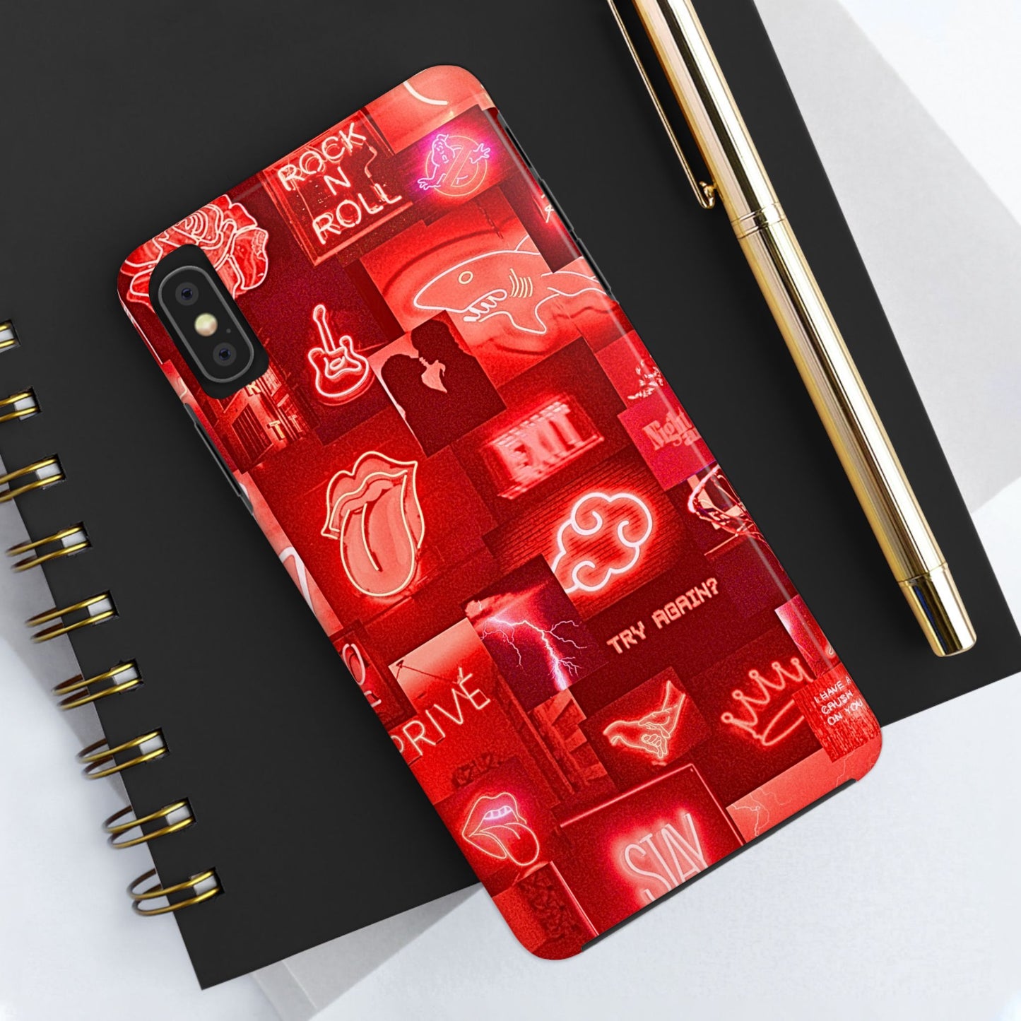 Red Neon Style Tough Phone Case | Aesthetic