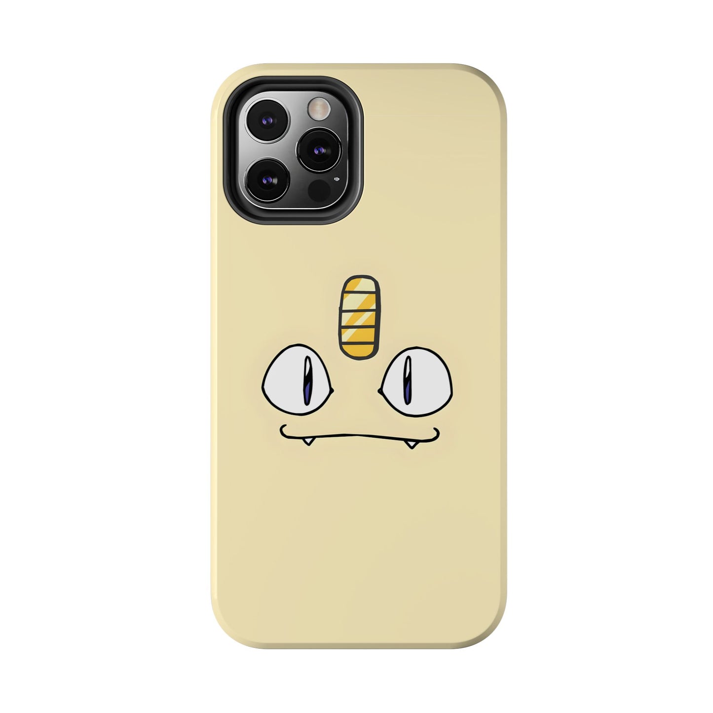 Cat Minimal Gold Coin Face Tough Phone Case | Anime