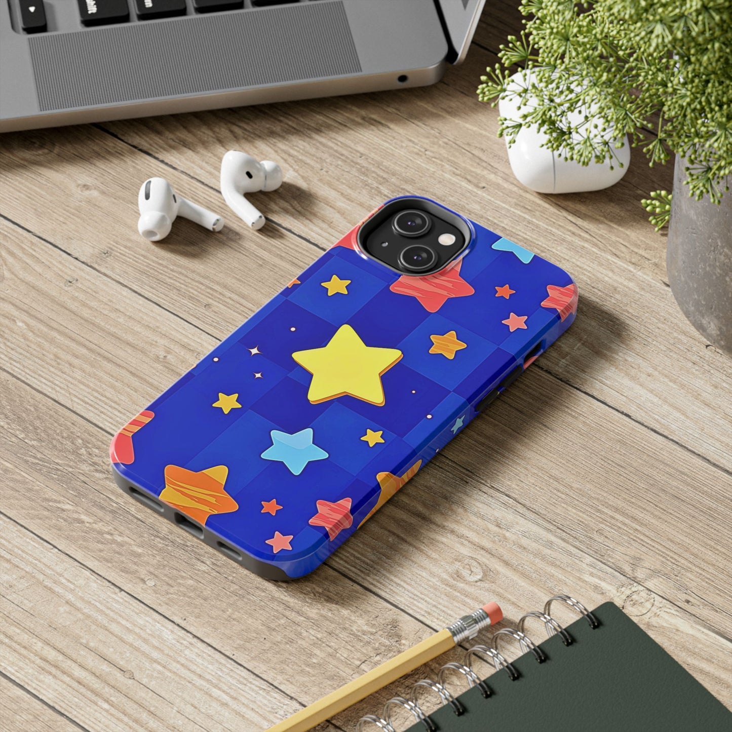 Vibrant Preppy Stars Pattern Tough Phone Case | Aesthetic