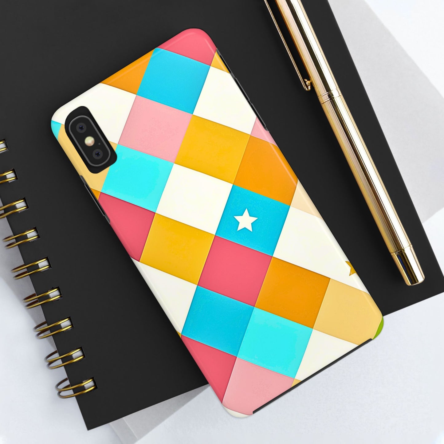 Vibrant Preppy Checkered Tough Phone Case | Aesthetic