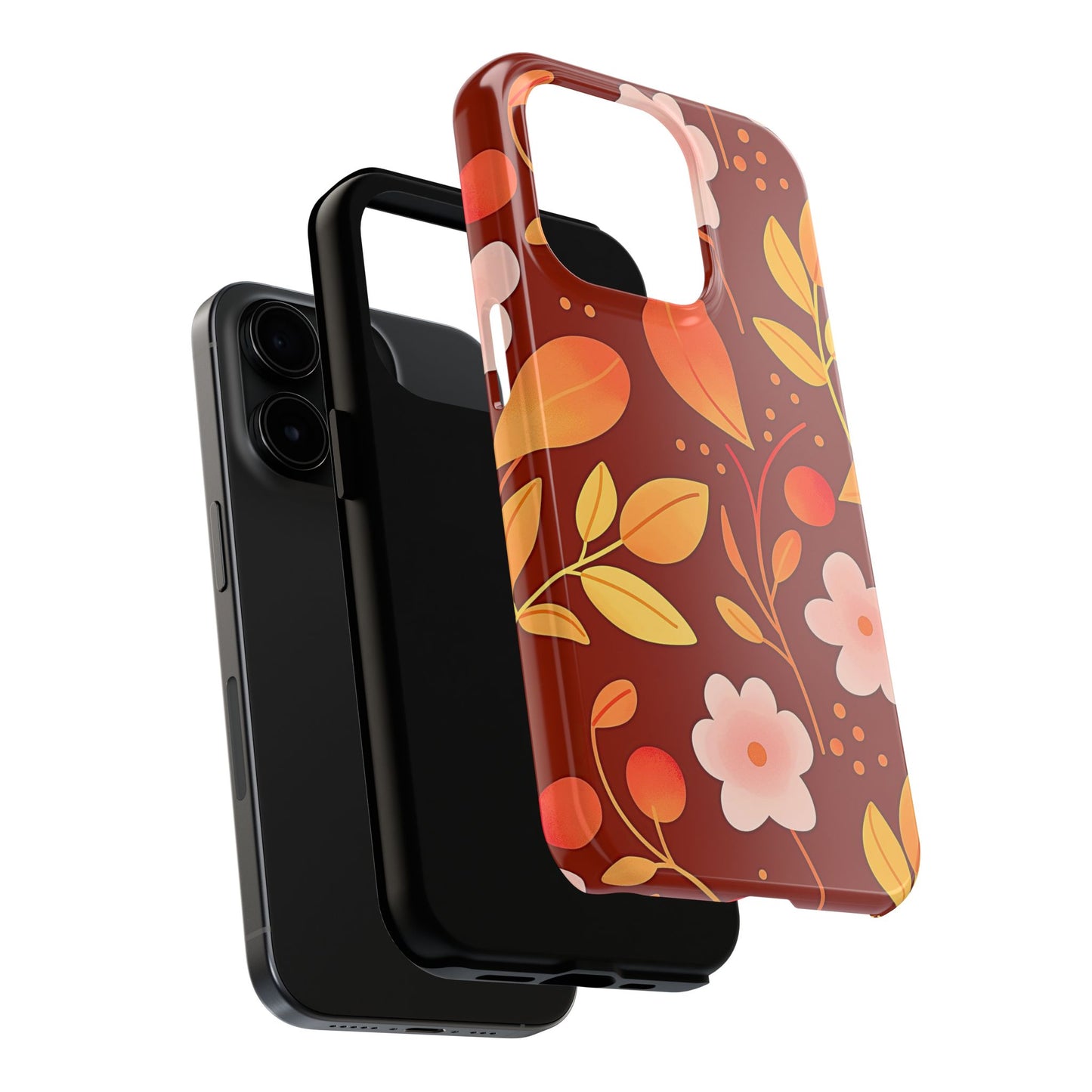 Autumn Fall Leaf Pattern Tough Phone Case | Aesthetic