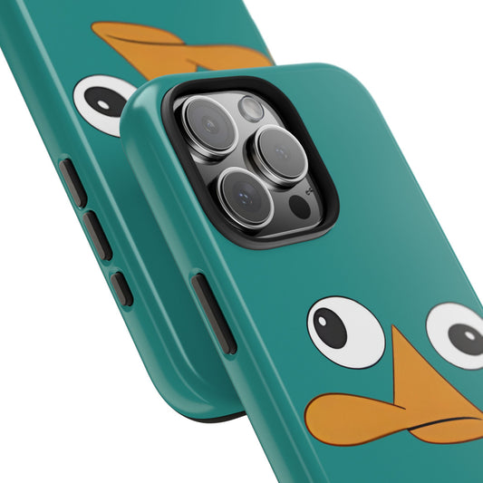 Phineas and Ferb Perry Platypus Eyes Teal Expression Tough Phone Case | Cartoon