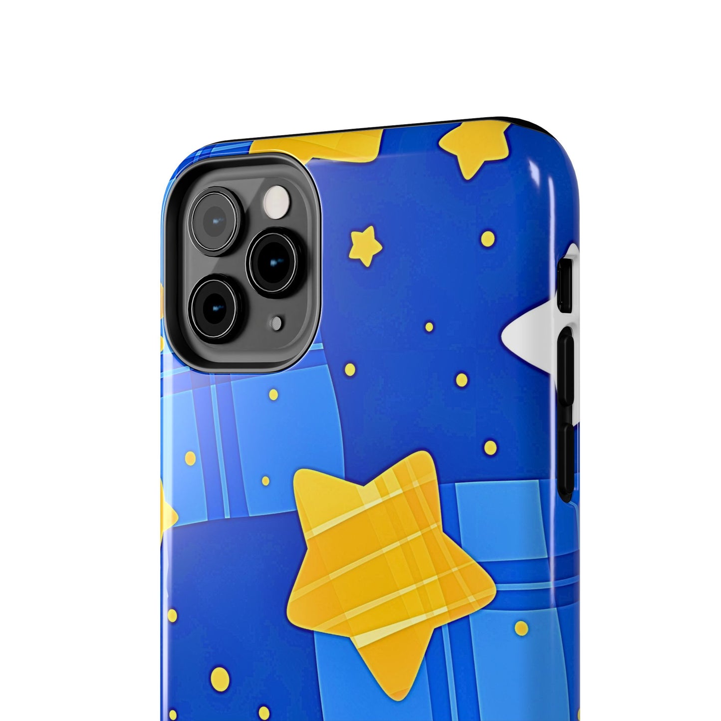 Funda resistente para teléfono con estampado de estrellas y cuadros preppy | Estética